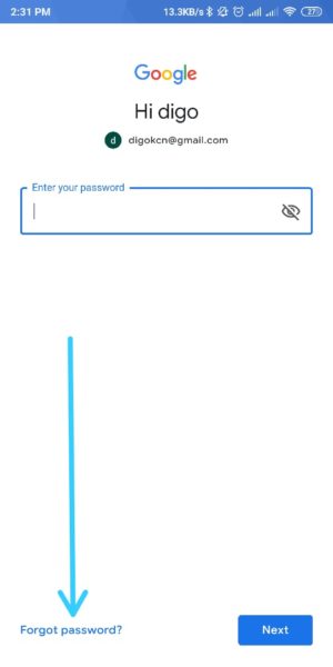 Pilih Lupa Password