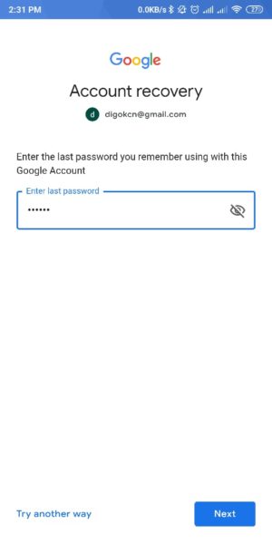 Masukkan Password Yang Kalian Ingat