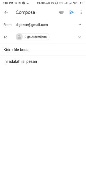 Masukkan alamat email tujuan, subject, dan isi pesan