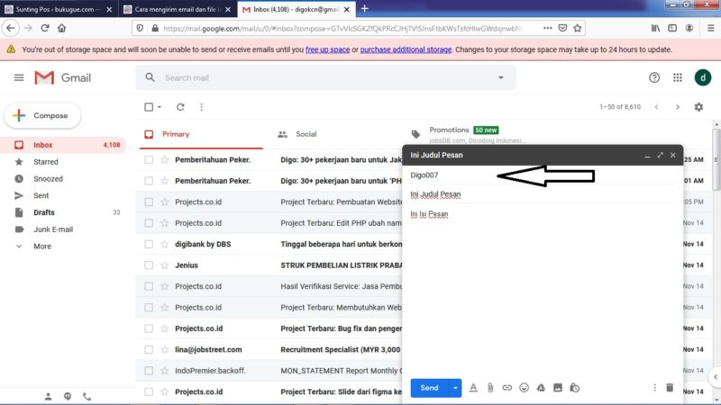 Cara Mengirim Email Gmail lewat Komputer