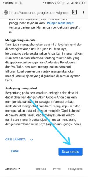 Halaman Syarat dan Ketentuan