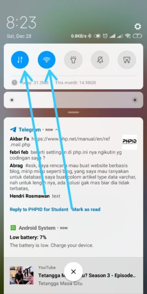 cek koneksi internet