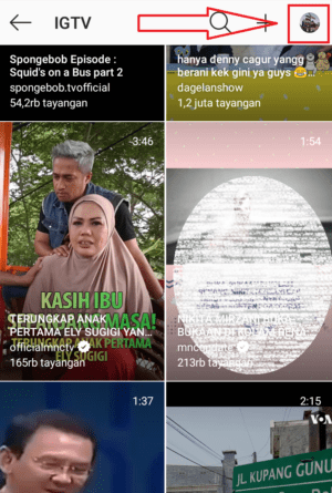 masuk ke channel IGTV