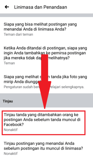 Cara agar kita tidak bisa di-tag di facebook 5 masuk ke halaman tinjau yang ada di atas