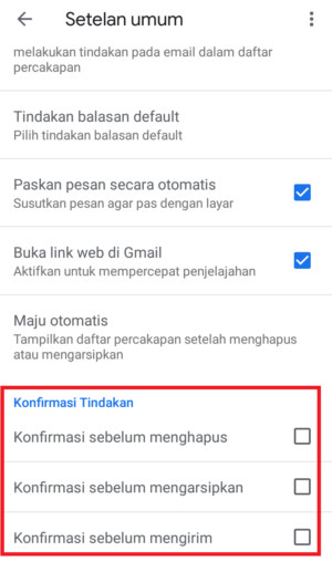 Cara mengaktifkan fitur "konfirmasi tindakan" di Gmail 12