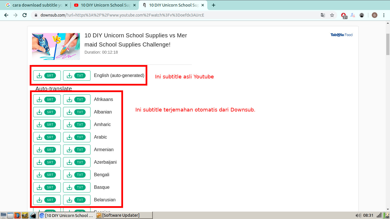 Cara mendownload subtitle dari video Youtube 22 Cara mendownload subtitle dari video Youtube 21