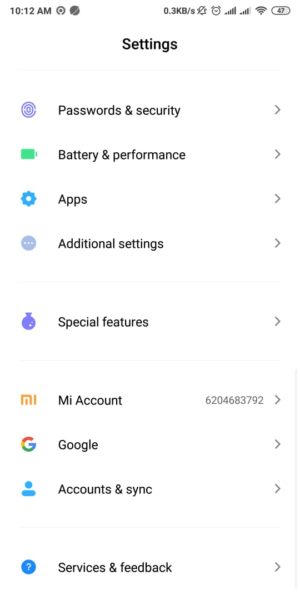 Masuk ke menu setting