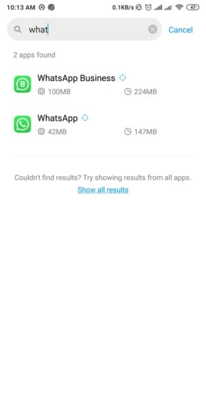 Search Whatsapp