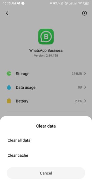 Pilih Clear All Data
