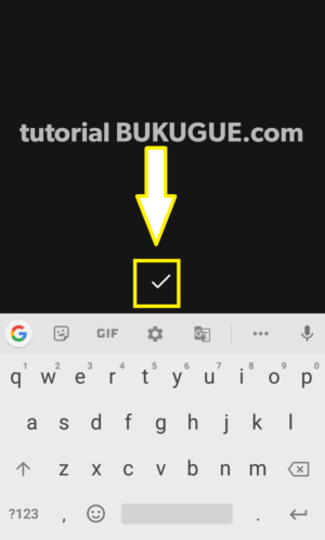 tulis status dan klik centang bila sudah