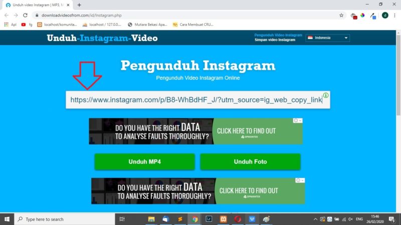 Cara download foto di Instagram tanpa aplikasi tambahan 18 pastekan link