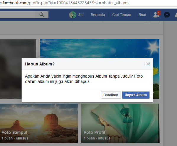 klik saja hapus album