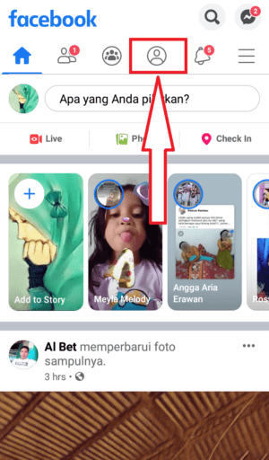 masuk ke halaman profil