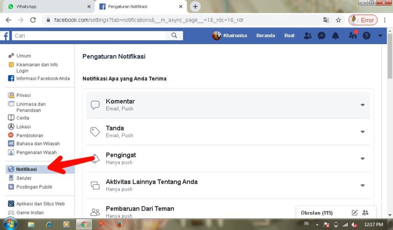 Cara menghilangkan notifikasi grup facebook