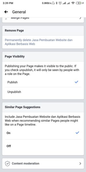 Pilih Remove Page