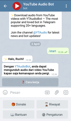 Cara download lagu dengan Bot Telegram 13