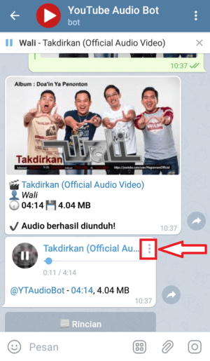 Cara download lagu dengan Bot Telegram 24