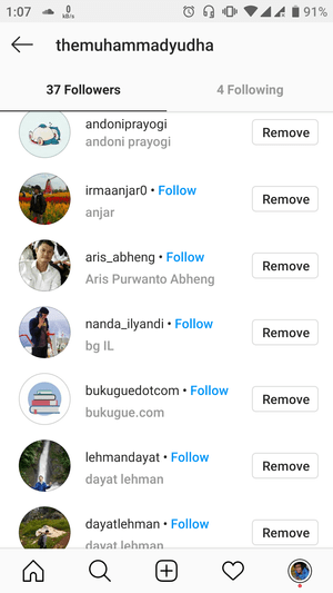 Urutan following atau follower di instagram berdasarkan apa? 4