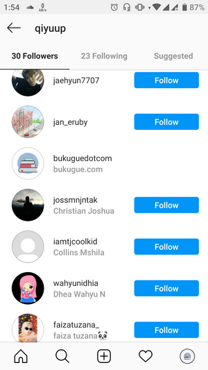 Urutan following atau follower di instagram berdasarkan apa? 31