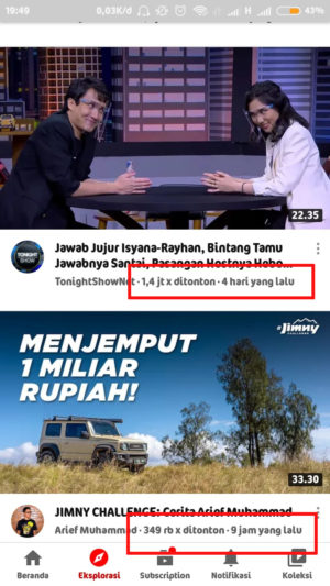 Video trending di Youtube berdasarkan apa? 4 views dan umur video