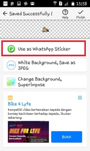 Tap "Use as WhatsApp sticker". 