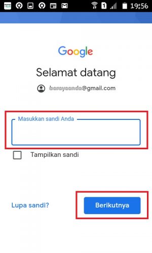 Masukan kata sandi. 