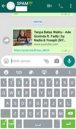 Cara share video Youtube ke chat WhatsApp 5 SUDAH TERKIRIM
