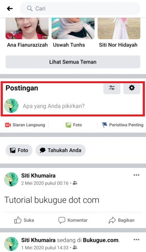 klik kolom status 