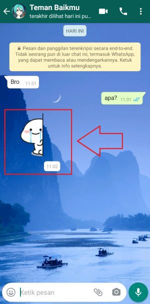 Cara menghapus stiker WhatsApp (dari chat, menu favorit,dll) 2 tahan lama stiker yang ingin dihapus