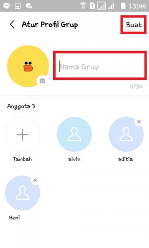 Tap "Nama grup".