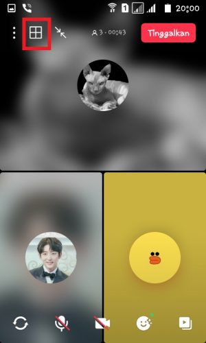 Tap icon "Layout" untuk mengubah tampilan video call. 