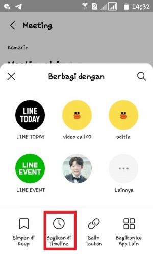 Tap "Bagikan di Timeline". 