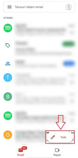 ketuk tombol tulis di kanan bawah