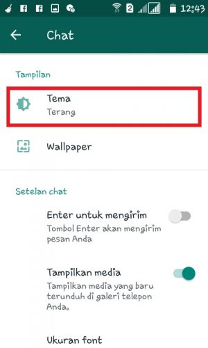 Tap "Tema". 