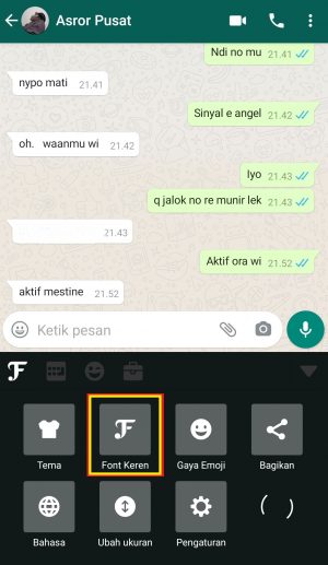 Cara membuat tulisan kecil di WhatsApp 16 pilih font keren