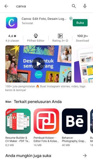 buka aplikasi canva