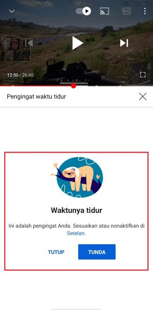 Cara Membatasi Waktu Nonton Youtube dengan "Timer" otomatis 16 tampilan pengingat waktu tidur