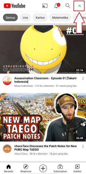 Cara Membatasi Waktu Nonton Youtube dengan "Timer" otomatis 7 ketuk ikon ‘foto profil’ akun milikmu yang berada di pojok kanan atas layar