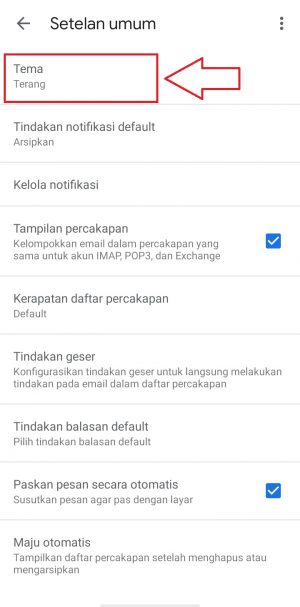 tekan menu tema