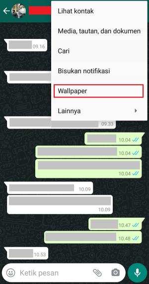 pilih “Wallpaper” untuk masuk ke pengaturan wallpaper whatsapp