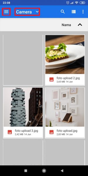 Tap "Camera" atau icon "Hamburger". 