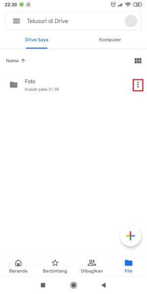 Tap icon tiga titik di kanan folder. 