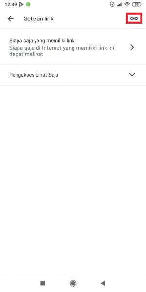 Tap icon “Dapatkan link” di kanan atas.