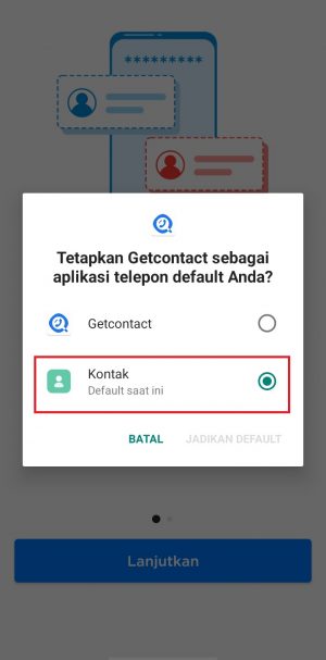 pilih aplikasi kontak bawaan smartphone