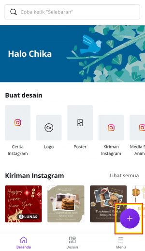 klik icon plus pojok kanan bawah 