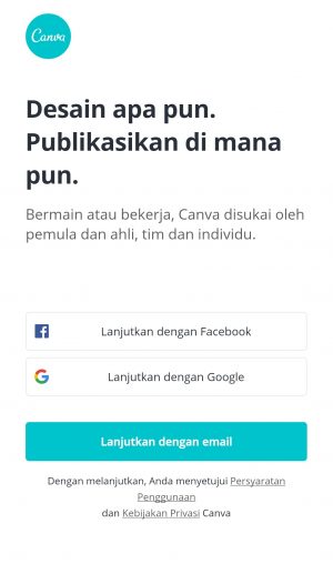 klik lanjutkan dengan email