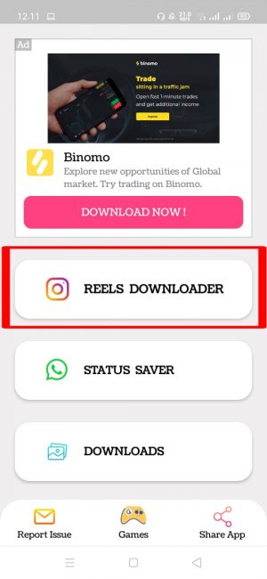 Cara Download Video Reels Instagram Ke Galeri HP 12 Klik dan pilih "Reels Downloader"