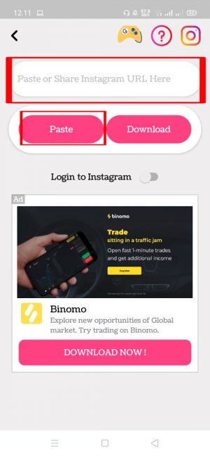 Cara Download Video Reels Instagram Ke Galeri HP 13 Klik dan pilih "paste"