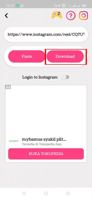 Cara Download Video Reels Instagram Ke Galeri HP 14 Klik dan pilih "download"