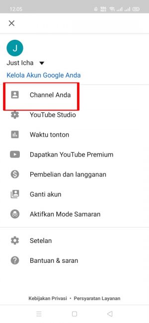 Cara Mengganti Nama Channel YouTube 8 Pilih dan klik "channel anda"